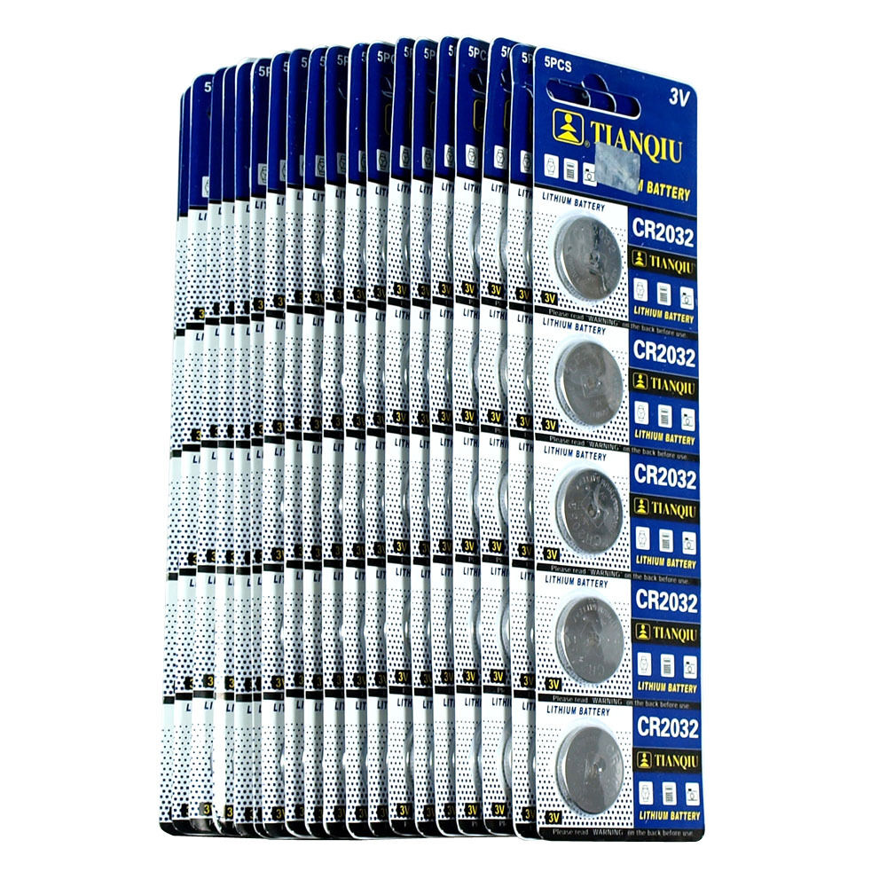 100 PCS Tianqiu CR2032 Lithium Battery 3V Button Cell  for Scopes Sights-Carded