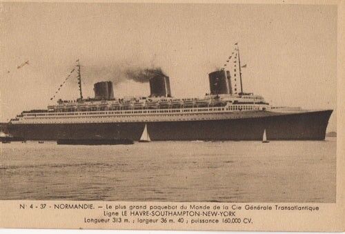 CGT FRENCH LINE SS NORMANDIE Cygne Postcard 1