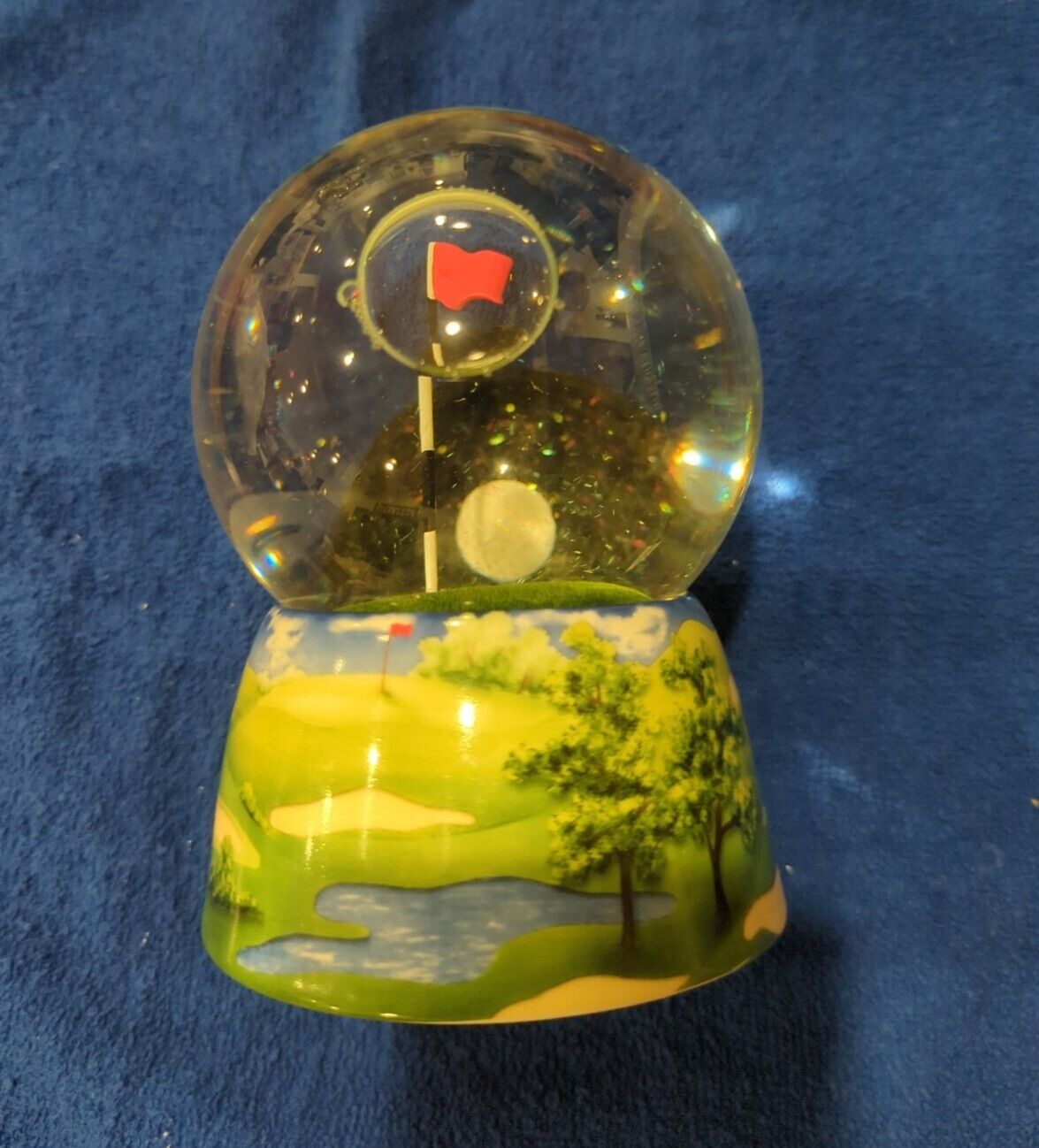 Golf Ball Snow Globe Hole In One Skill Challenge Desk Paper Weight