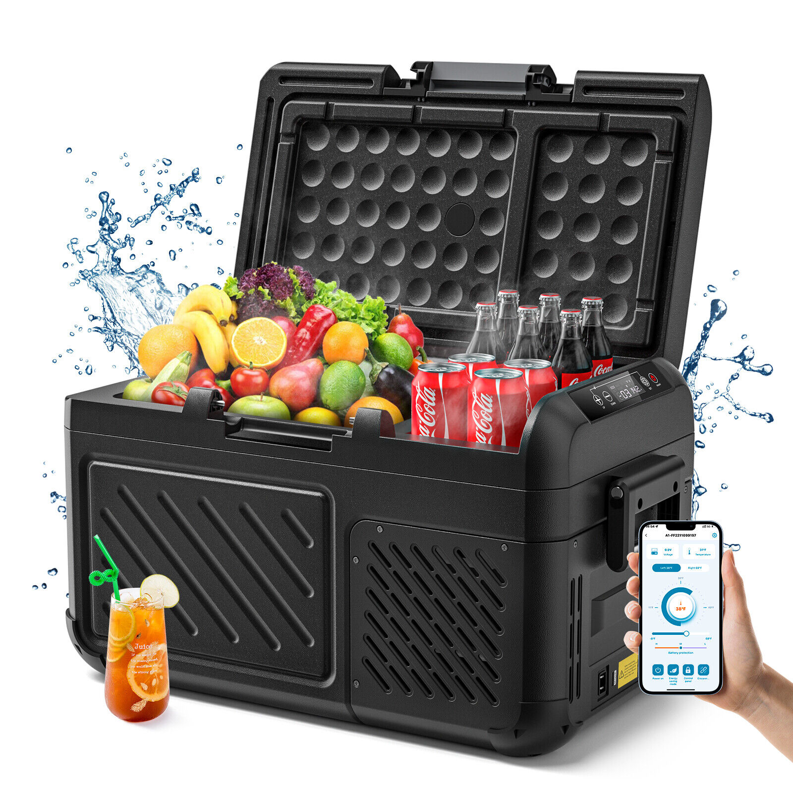 WOLFBOX 12V Portable Refrigerator 19 Quart Car Refrigerator With APP Car freezer