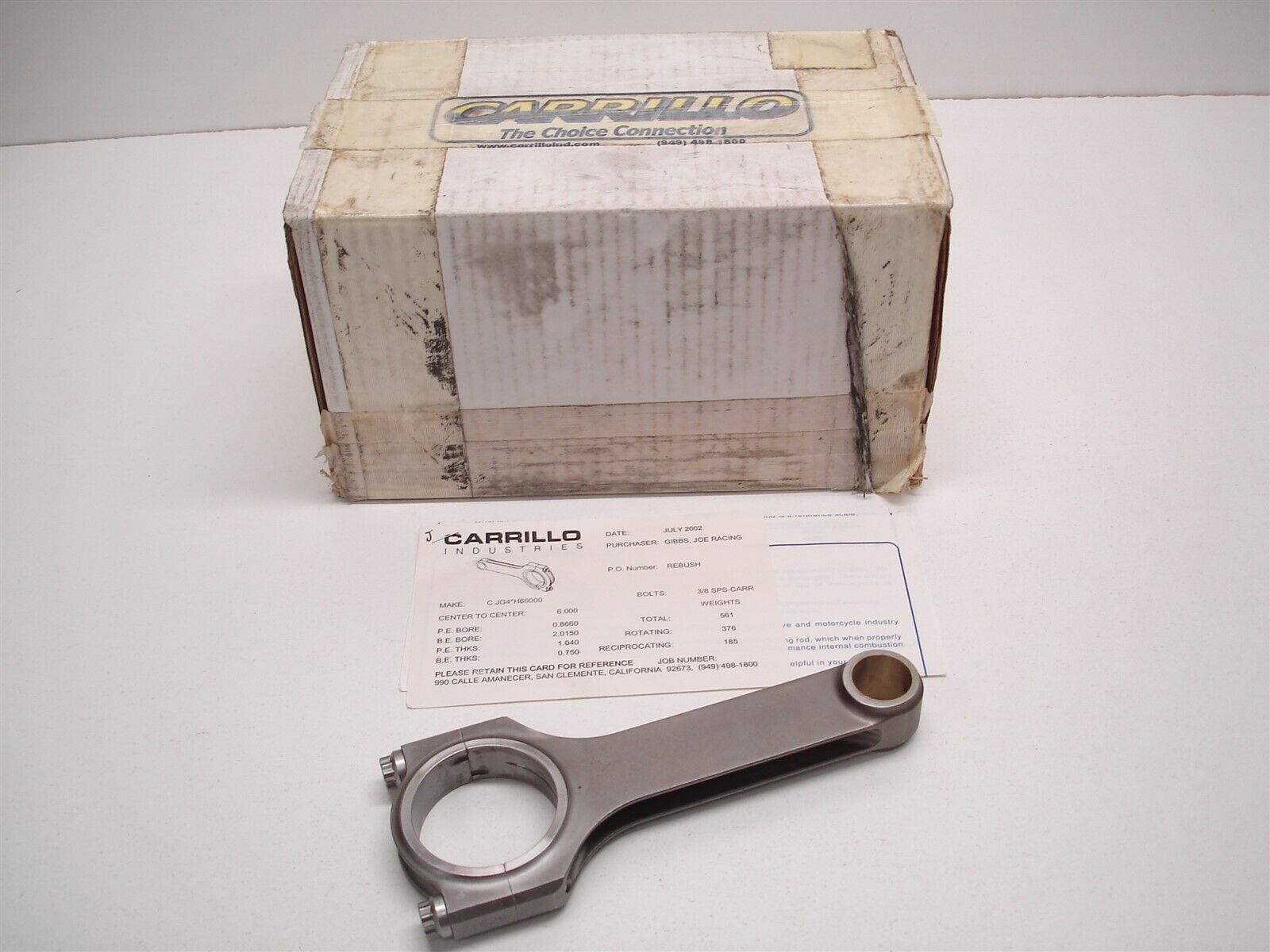 8 NASCAR CARRILLO H-BEAM 6.000