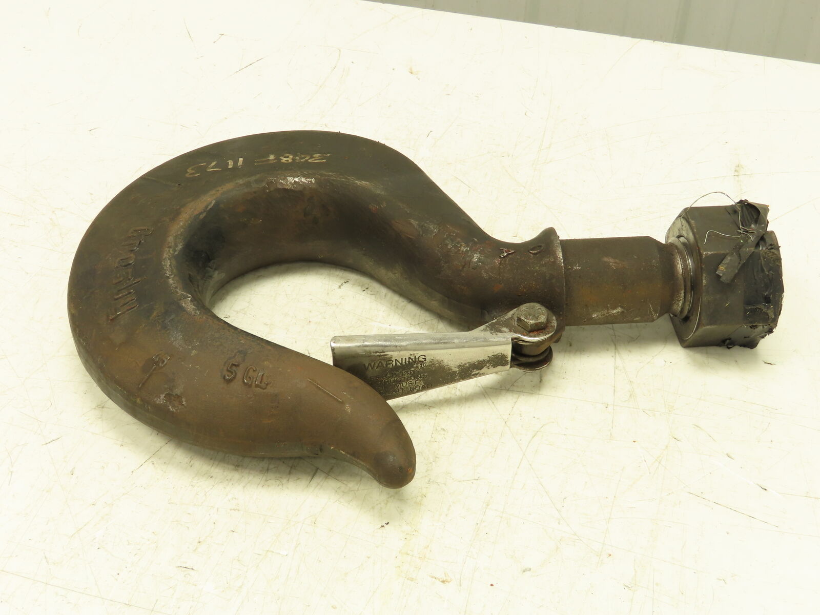 Crosby 319N OA 30 Ton Alloy Crane Hoist Lifting Hook Swivel Shank w/Latch