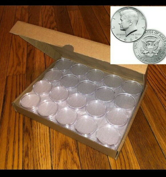 50 DIRECT FIT AIRTIGHT 30.6MM JFK HALF DOLLAR COIN HOLDERS CAPSULES
