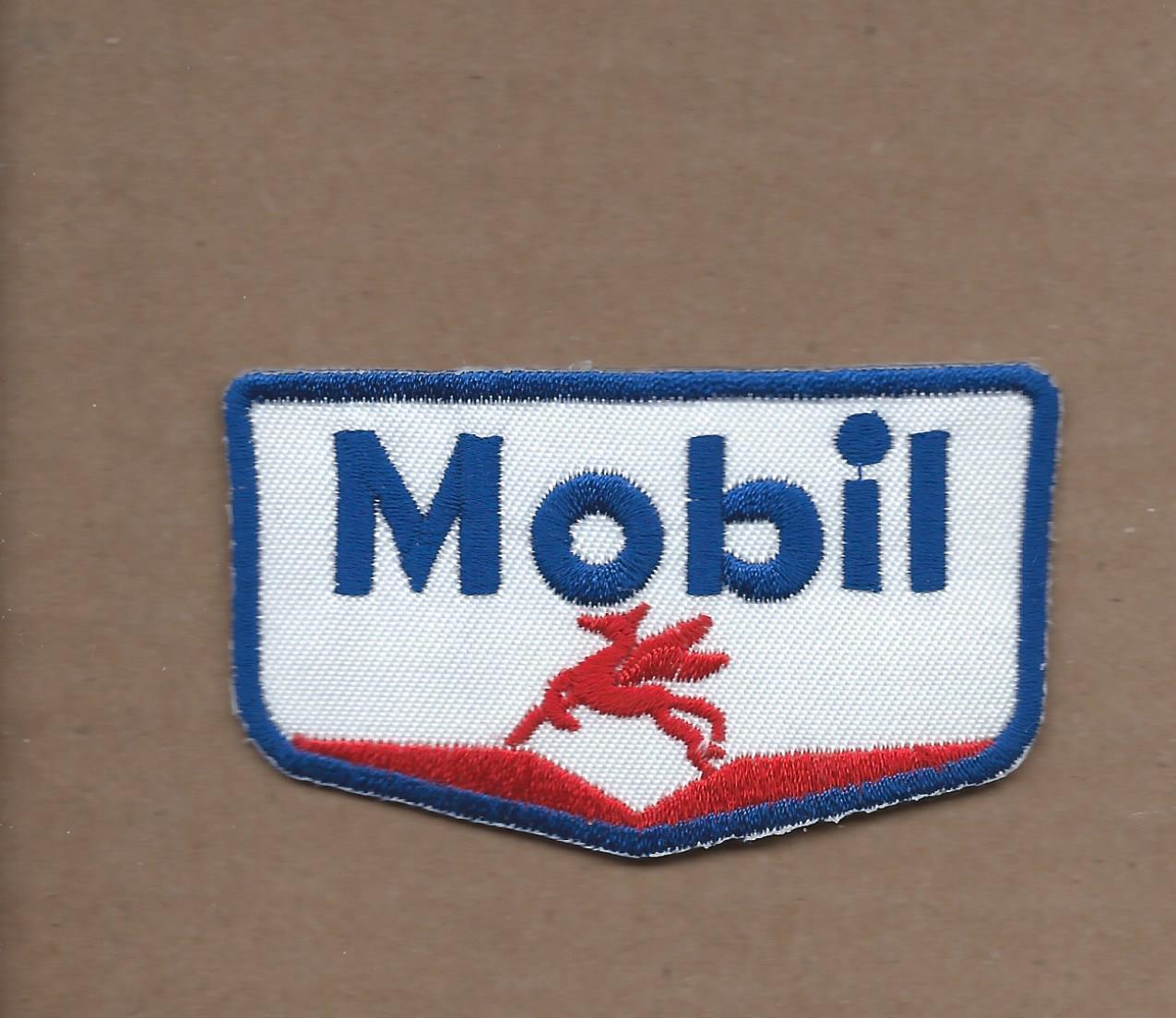 NEW 1 3/4 X 3 INCH MOBIL IRON ON PATCH FREE SHIPPING