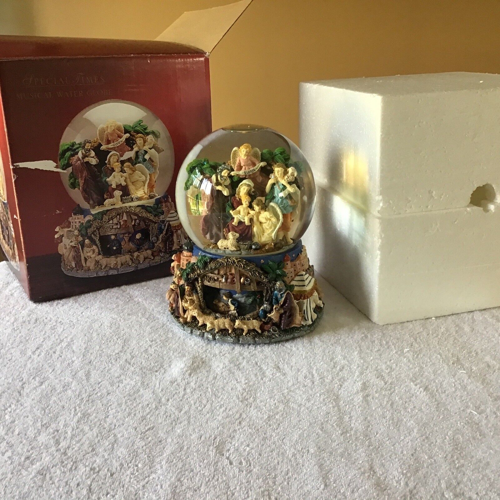 Special Times Musical Water Globe Nativity, Works Perfectly, With Box