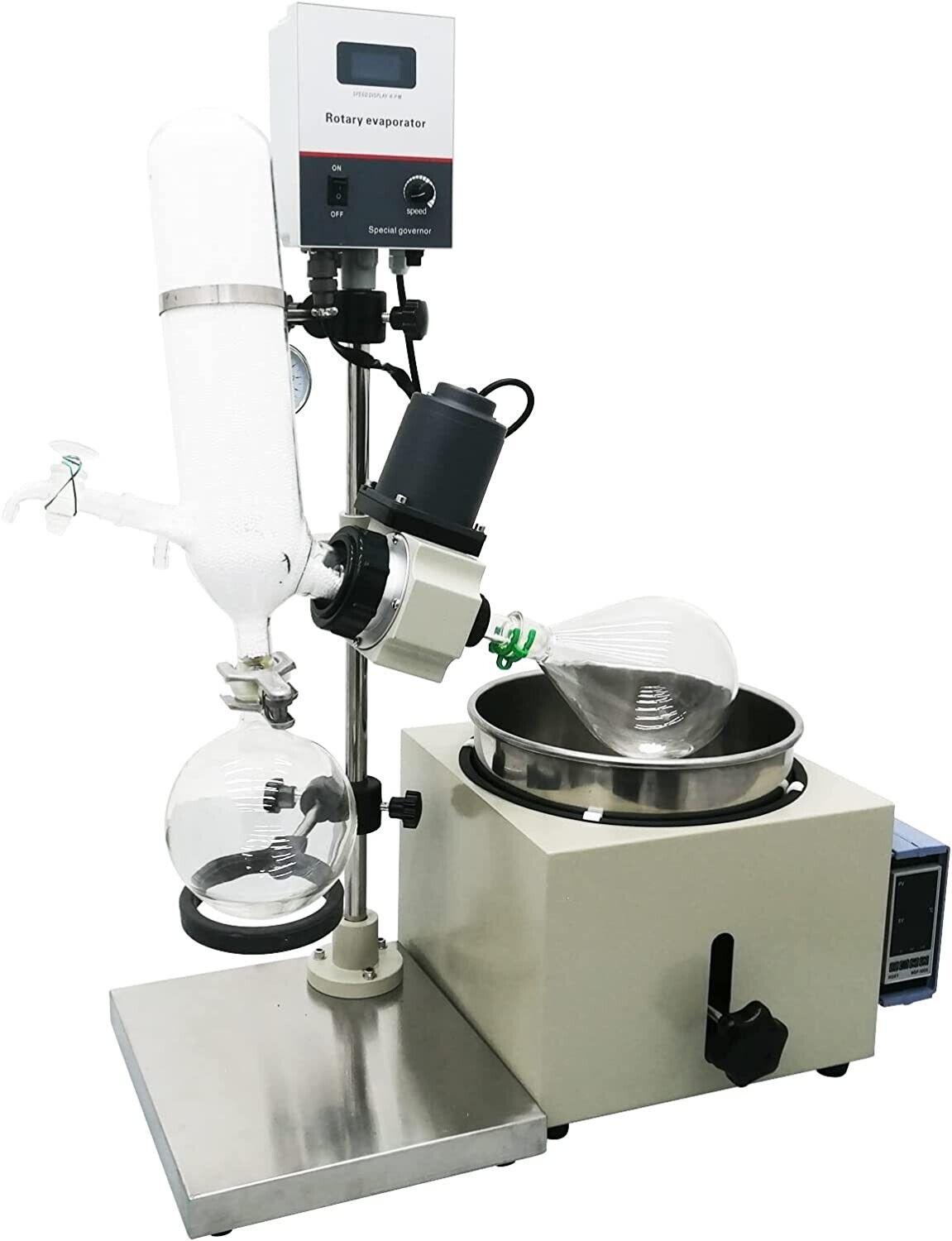 5L Rotary Evaporator,110VLab Evaporator with Manual Lifting Rotavapor,0-90 r/min