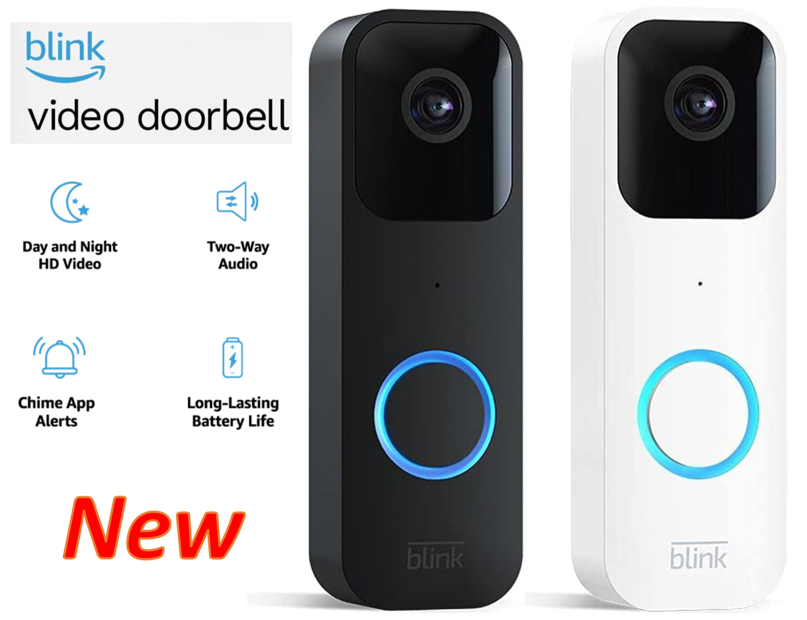 Blink Video Doorbell Smart Wifi, Two-way Audio, Video, Wired/Battery Operate