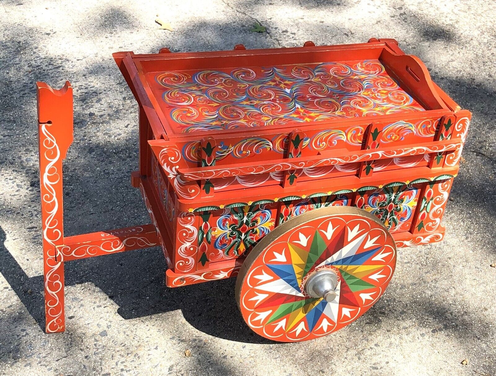 VINTAGE COSTA RICA OX CART  - HAND PAINTED