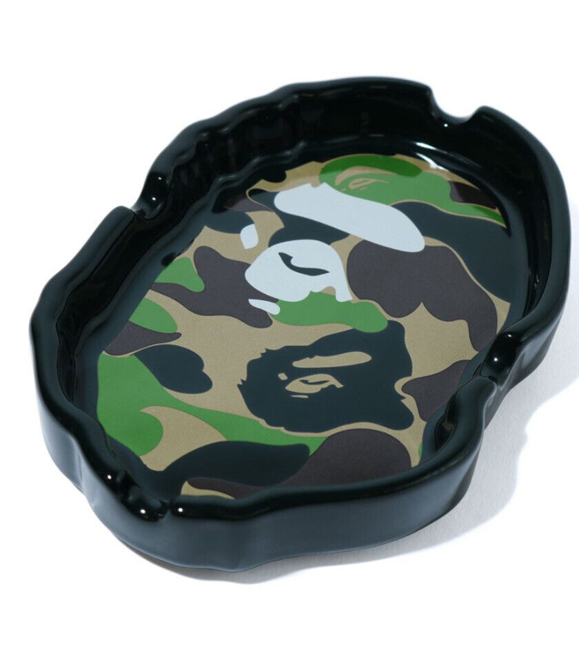 AUTHENTIC A BATHING APE BAPE ABC CAMO APE HEAD ASHTRAY ASH TRAY GREEN NEW RARE