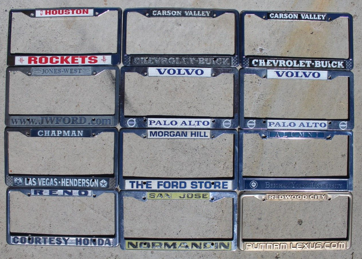 Vintage and Unique Metal License Plate Frames