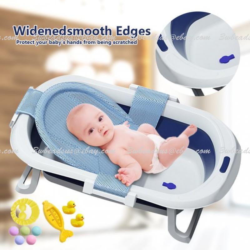 Foldable Portable Baby Swimming Bath Tubs Newborn Bathtub Shower Folding + Net