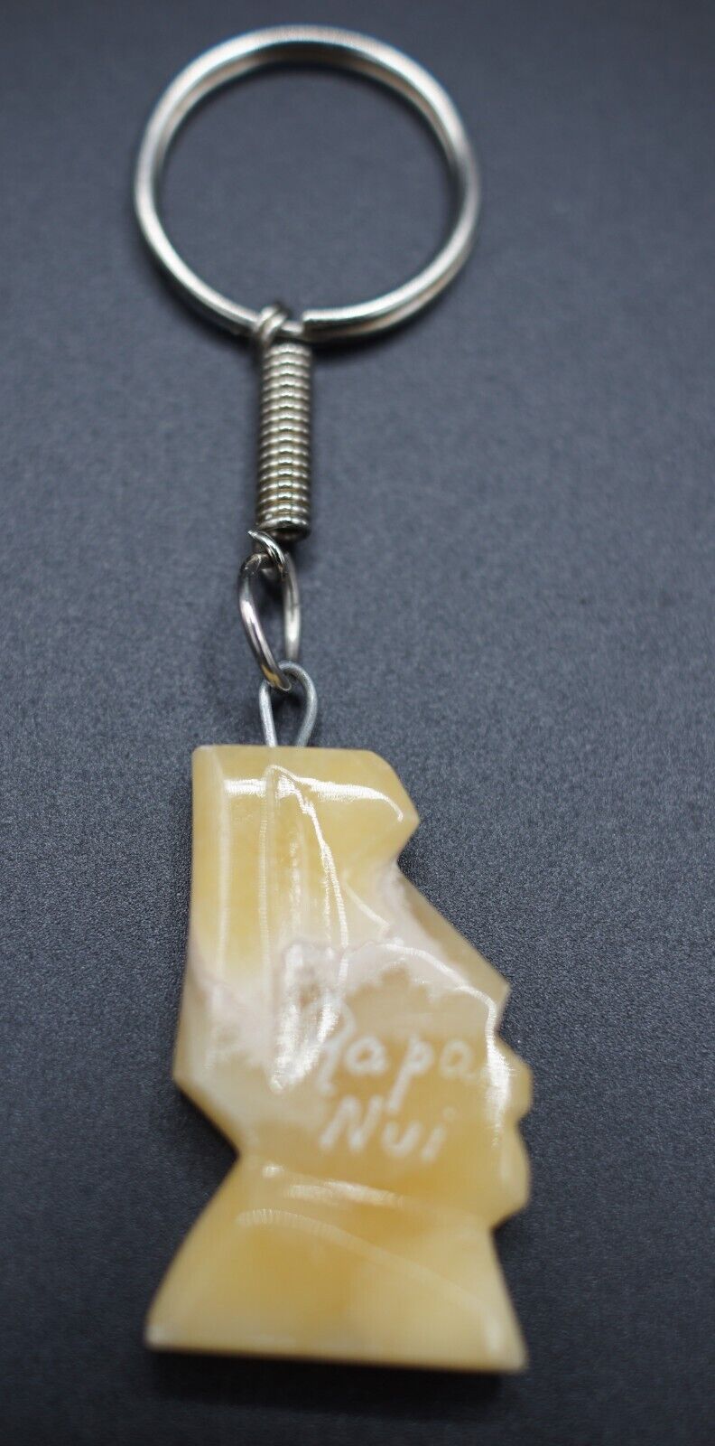 Carved Stone Moai Keychain Souvenir of Rapa Nui - Easter Island