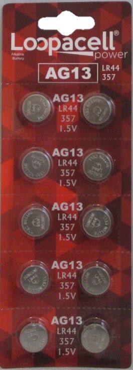 LR44 BATTERY (10 piece) LR44 357 A76 L1154 AG13 357 Alkaline Loopacell Battery