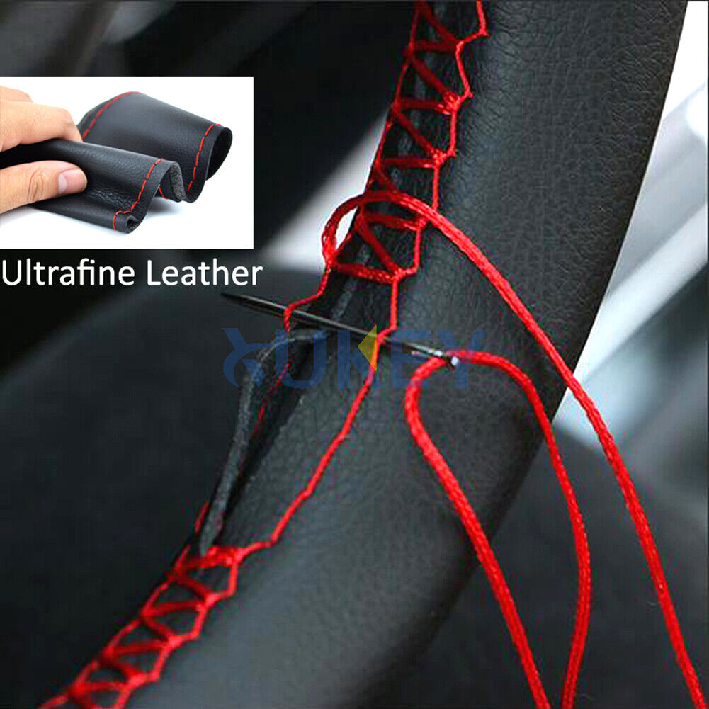 DIY Hand Sewing Fine Leather Auto Car Steering Wheel Cover W/ Needle & Thread