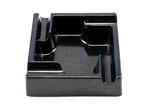 Heavy Duty Melamine Black Square 4 Cigar Cigarillo Indoor & Outdoor Ashtray