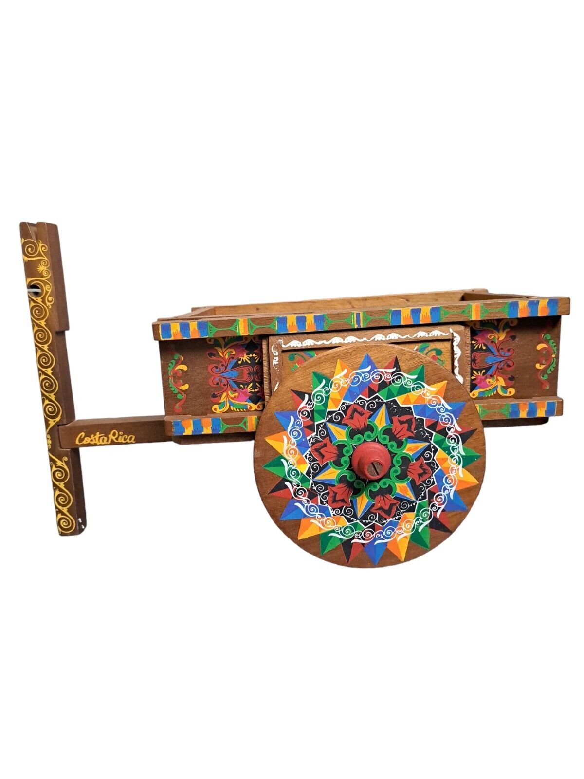 Vintage Costa Rica Souvenir Ox Cart~ Wood Wagon~Folk Art