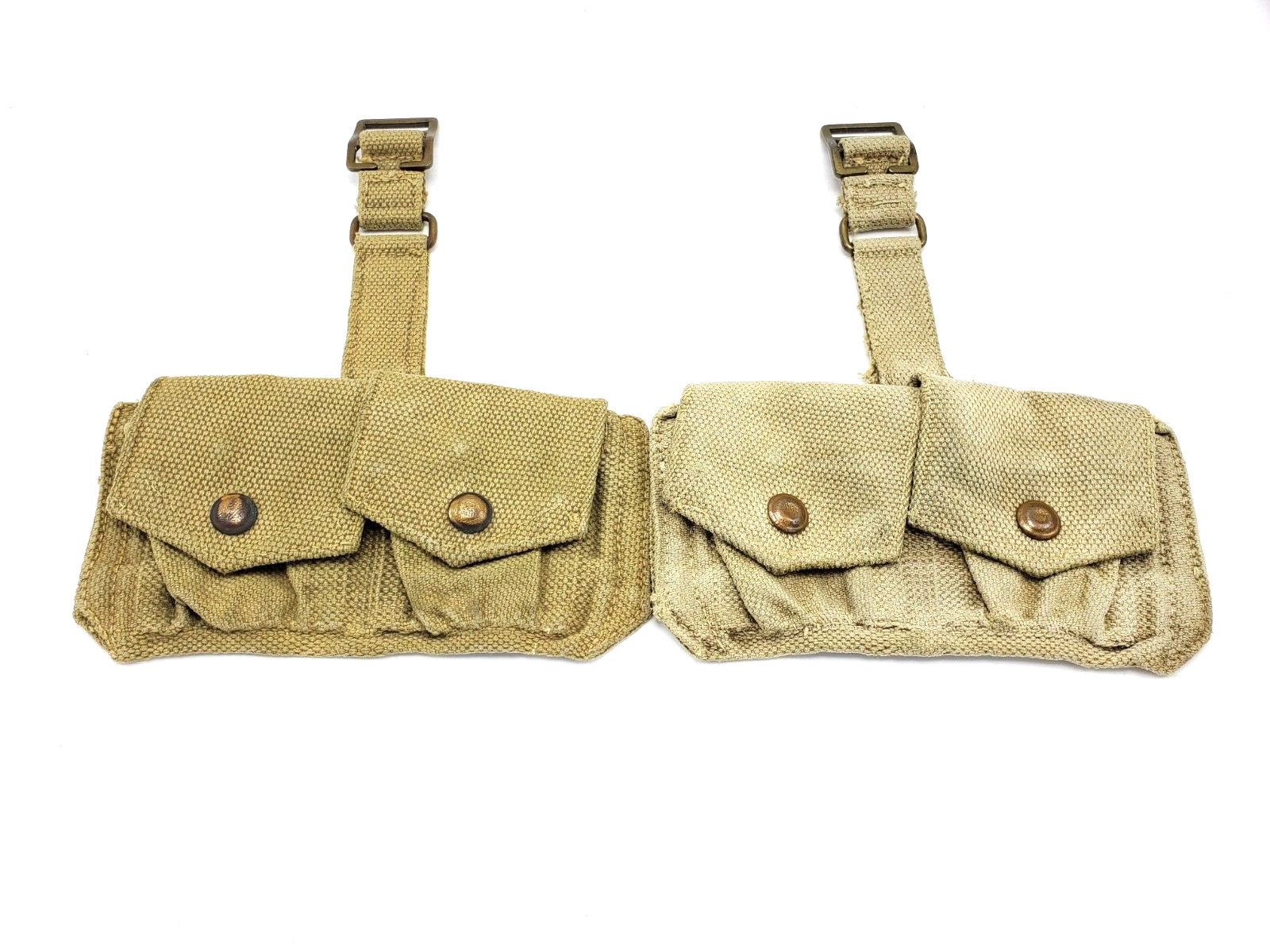 Lot WW2 British P37 Webbing Cartridge Carriers Ammo Patrol Pouches Unblancoed