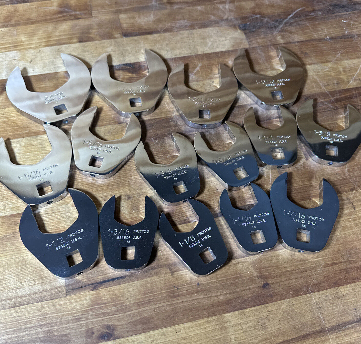 Proto 15 Piece 1/2″ Drive Crowfoot Crows Foot Crowsfeet Set 1-1/16” to 2”  USA
