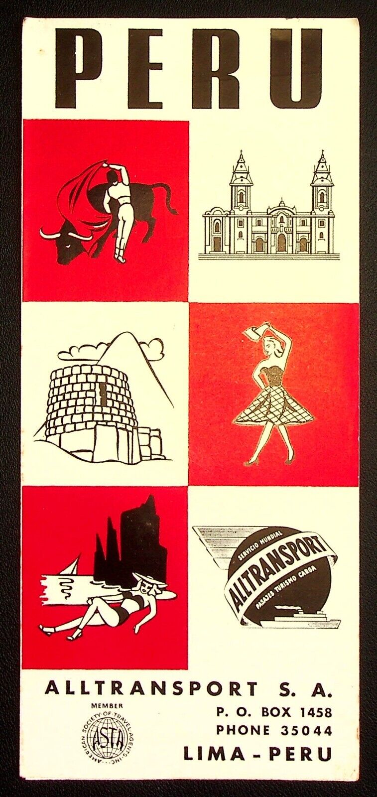 Alltransport S A South America Peru Brochure Pamphlet Tours Rates Lima 1952 VTG