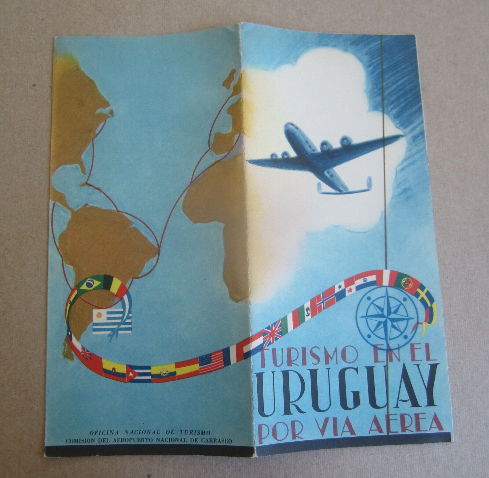 Old Vintage - Tourism in URUGUAY - by AIRPLANE - Travel Brochure