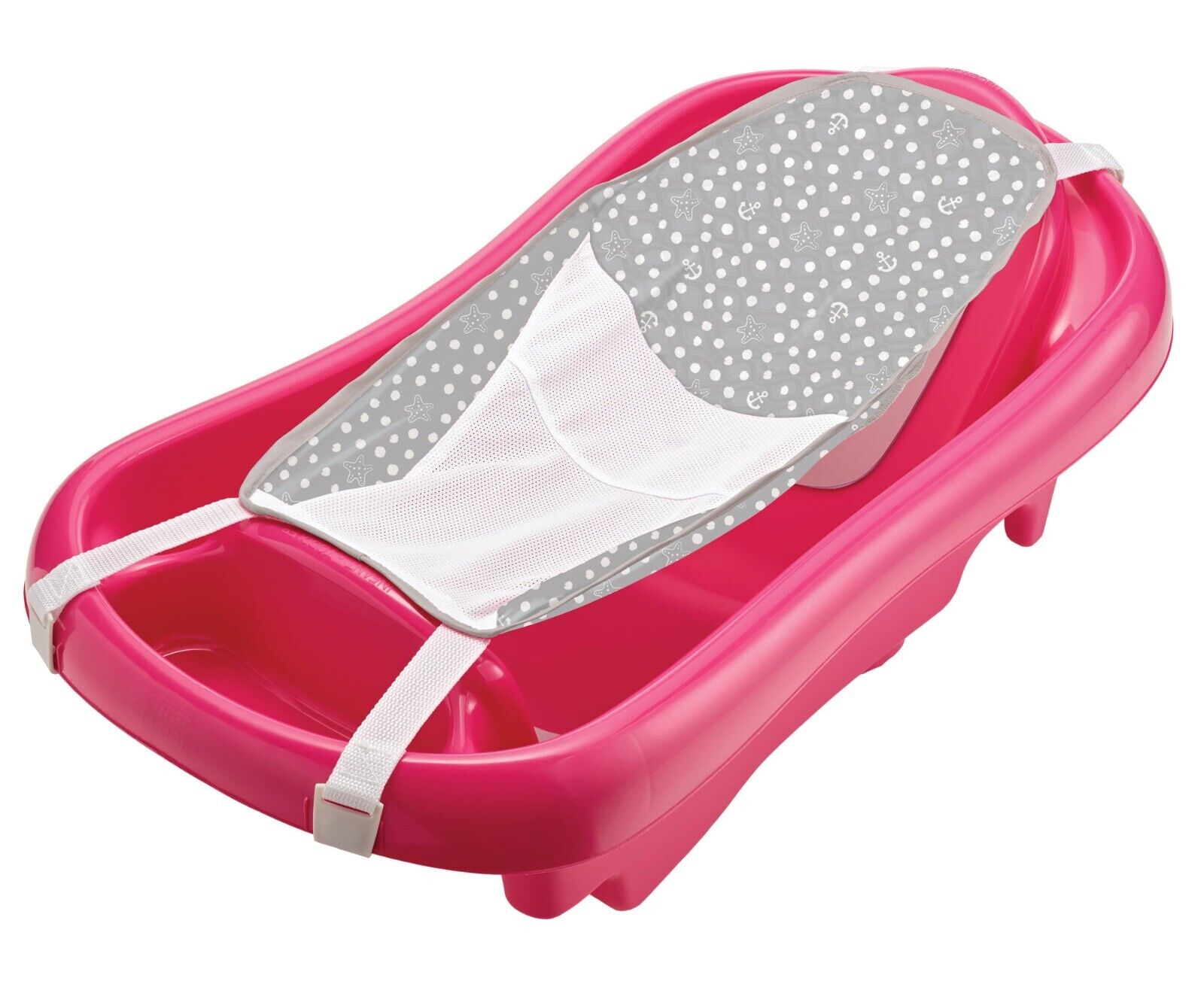 First Years Sure Comfort Newborn to Toddler Baby Bath Tub, Infant Bath Tub, Pink